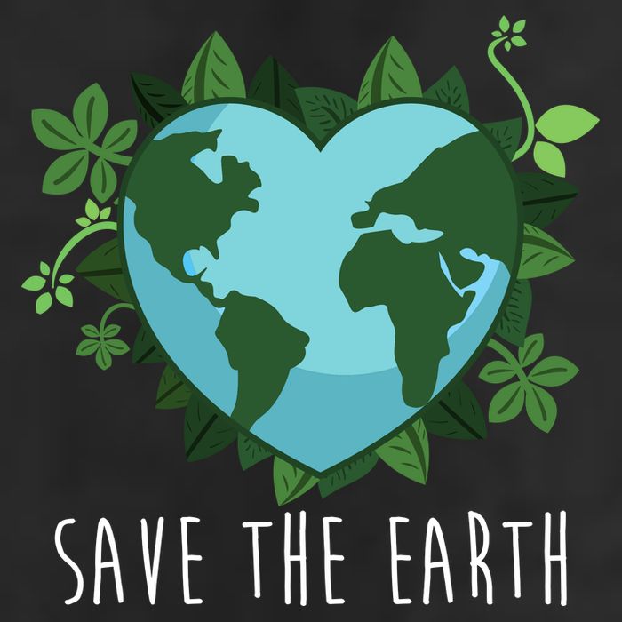 Save The Earth Planet Heart Earth Day 7 Panel Mesh Trucker Snapback Hat