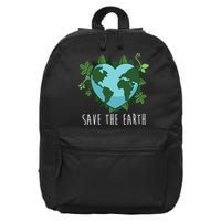 Save The Earth Planet Heart Earth Day 16 in Basic Backpack