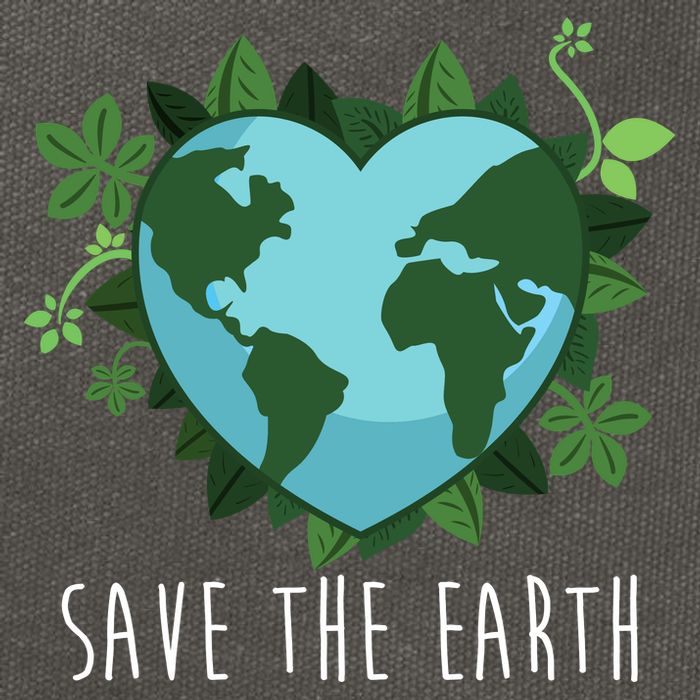 Save The Earth Planet Heart Earth Day Cotton Canvas Backpack