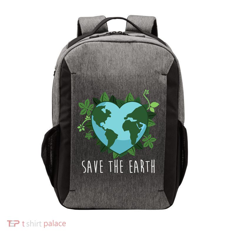 Save The Earth Planet Heart Earth Day Vector Backpack