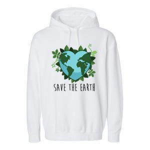 Save The Earth Planet Heart Earth Day Garment-Dyed Fleece Hoodie