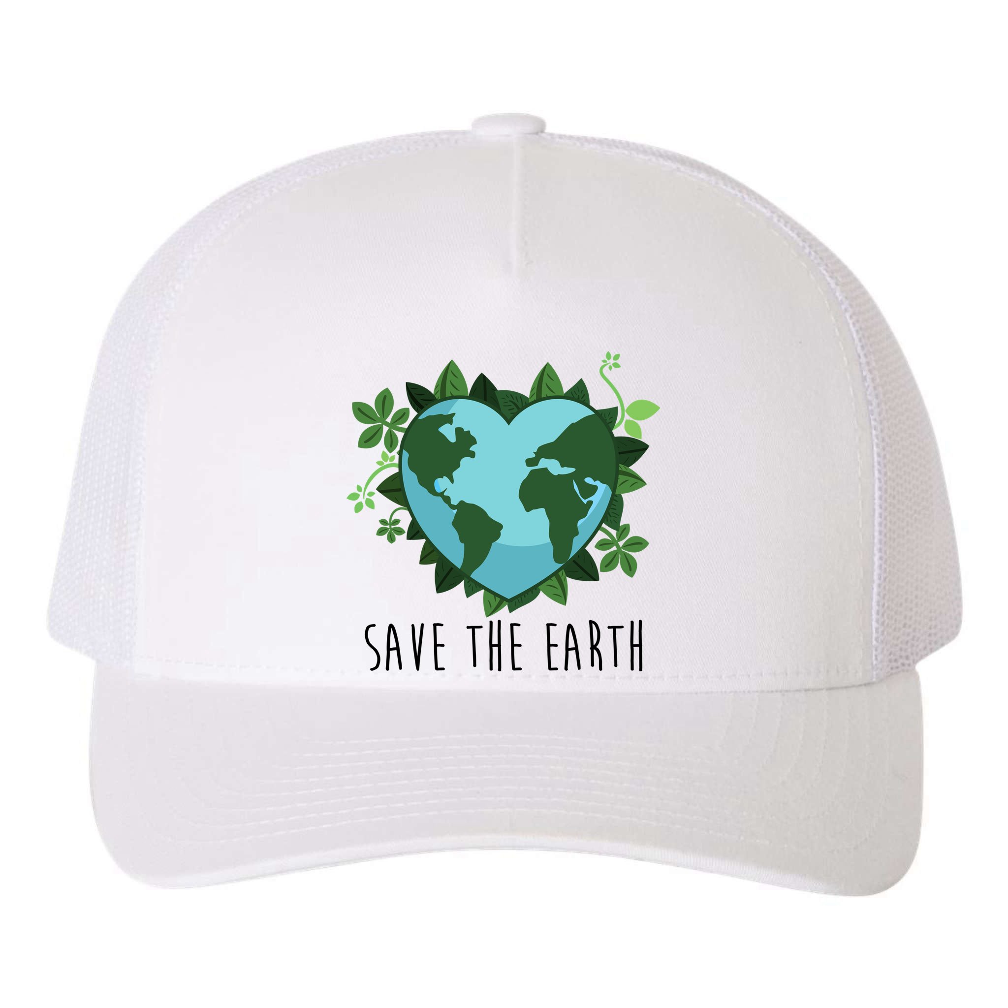 Save The Earth Planet Heart Earth Day Yupoong Adult 5-Panel Trucker Hat
