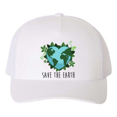 Save The Earth Planet Heart Earth Day Yupoong Adult 5-Panel Trucker Hat