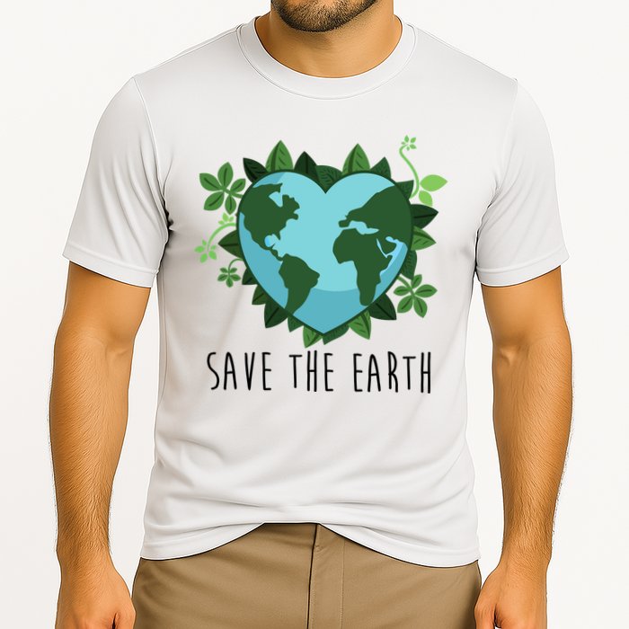 Save The Earth Planet Heart Earth Day Performance Shirt