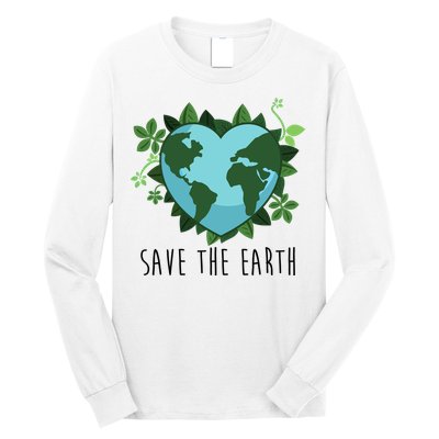 Save The Earth Planet Heart Earth Day Long Sleeve Shirt