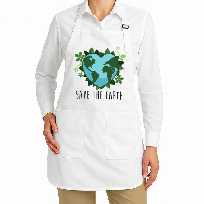 Save The Earth Planet Heart Earth Day Apron
