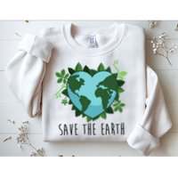 Save The Earth Planet Heart Earth Day Sweatshirt