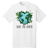 Save The Earth Planet Heart Earth Day Tall T-Shirt