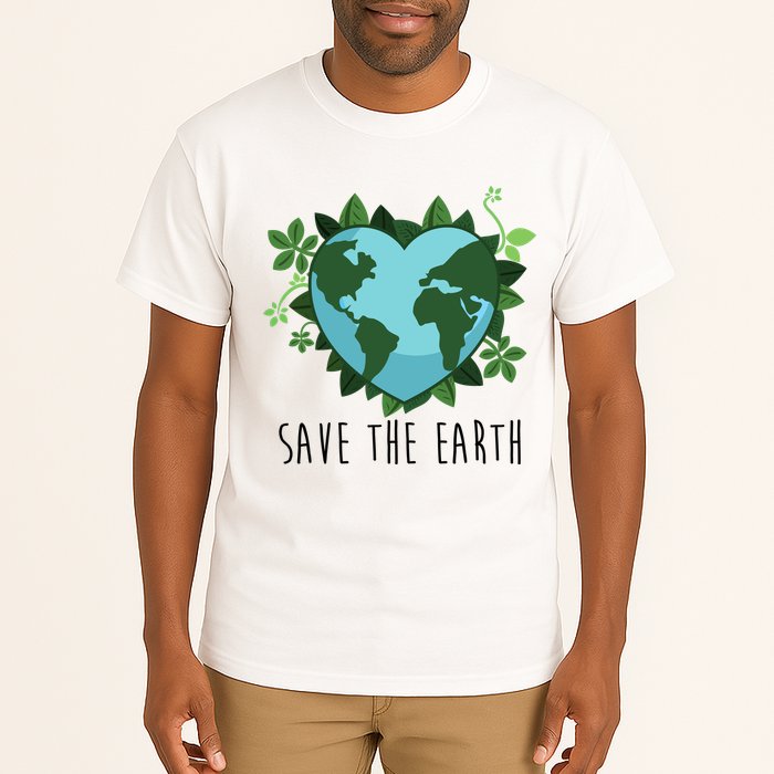 Save The Earth Planet Heart Earth Day Tall T-Shirt