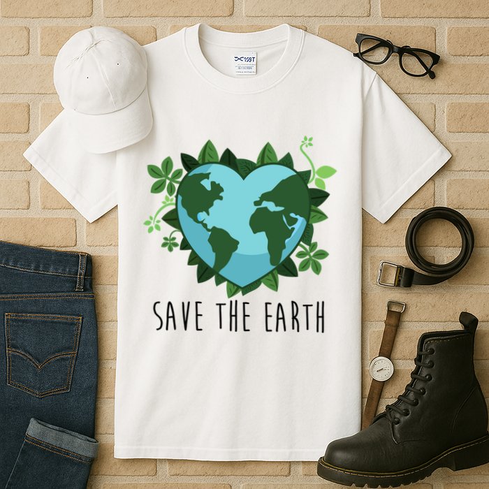 Save The Earth Planet Heart Earth Day Tall T-Shirt