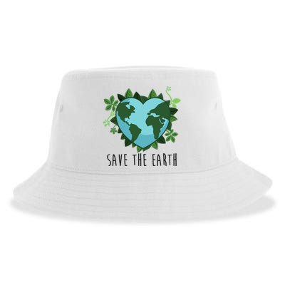 Save The Earth Planet Heart Earth Day Sustainable Bucket Hat