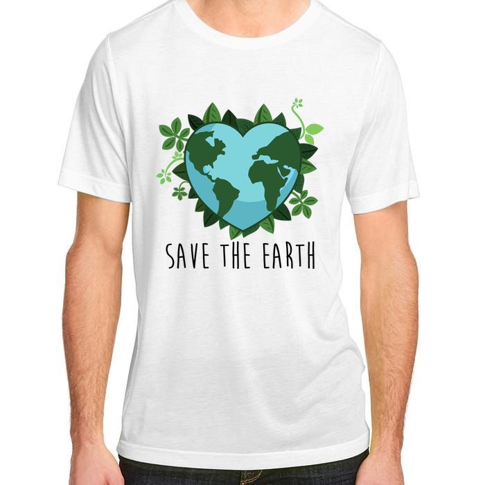 Save The Earth Planet Heart Earth Day Adult ChromaSoft Performance T-Shirt