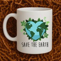 Save The Earth Planet Heart Earth Day Mug
