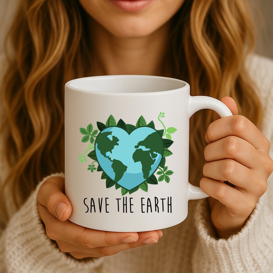 Save The Earth Planet Heart Earth Day Mug