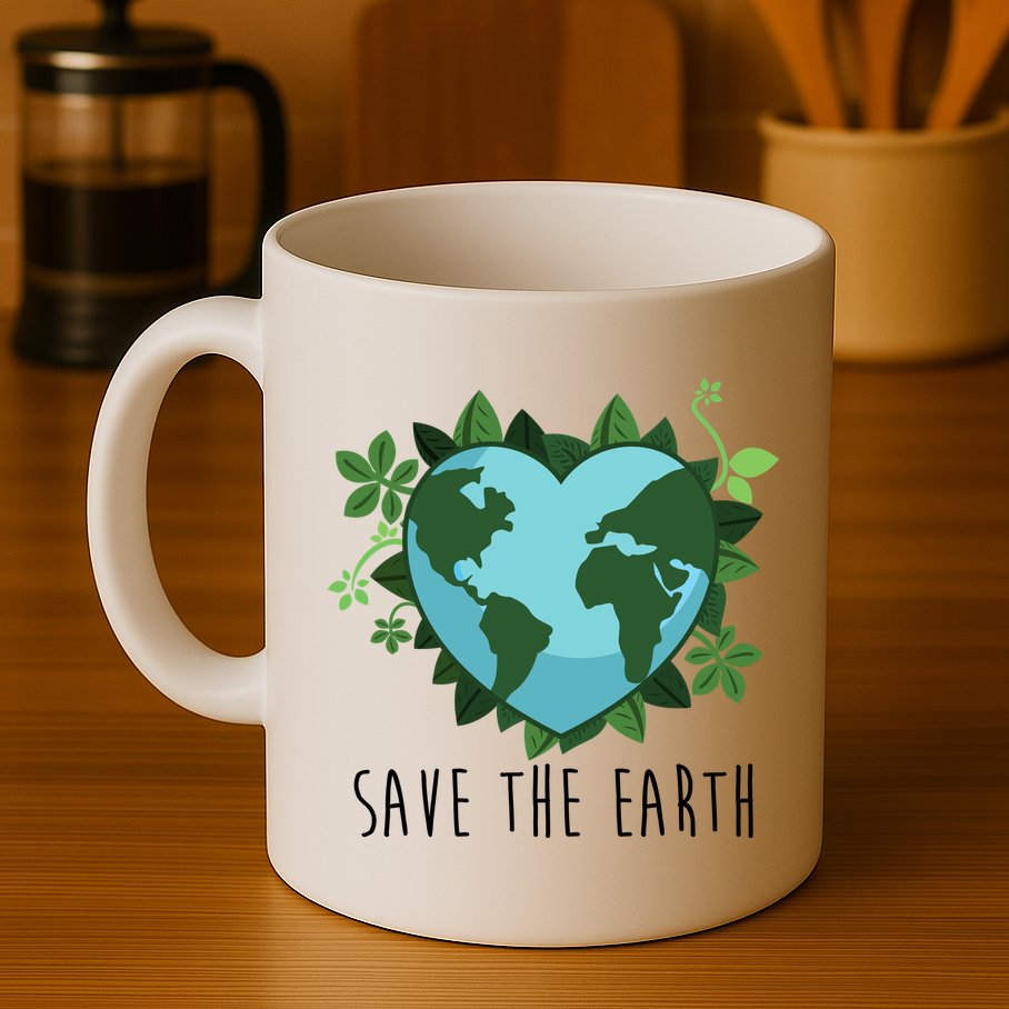 Save The Earth Planet Heart Earth Day Mug