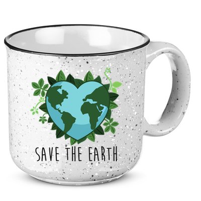Save The Earth Planet Heart Earth Day 15oz Campfire Ceramic Mug