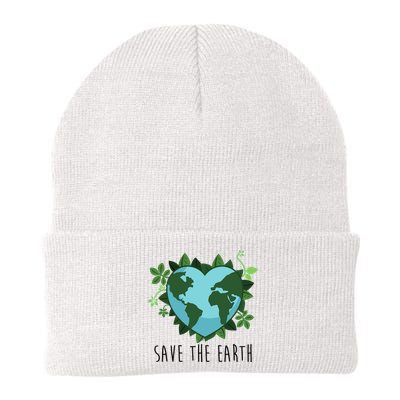 Save The Earth Planet Heart Earth Day Knit Cap Winter Beanie