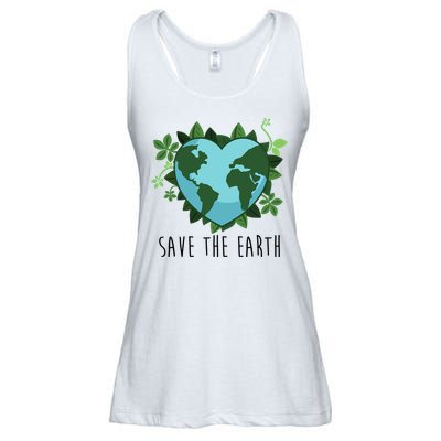 Save The Earth Planet Heart Earth Day Ladies Essential Flowy Tank