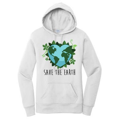 Save The Earth Planet Heart Earth Day Women's Pullover Hoodie