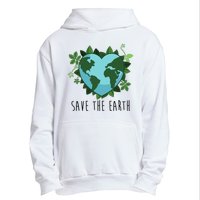 Save The Earth Planet Heart Earth Day Urban Pullover Hoodie