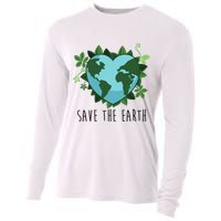 Save The Earth Planet Heart Earth Day Cooling Performance Long Sleeve Crew