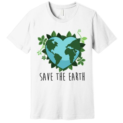 Save The Earth Planet Heart Earth Day Premium T-Shirt