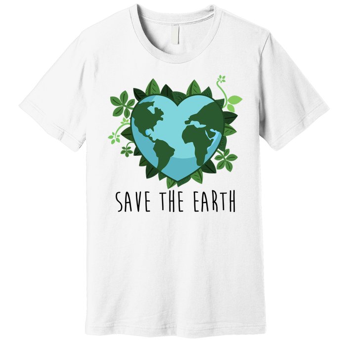 Save The Earth Planet Heart Earth Day Premium T-Shirt