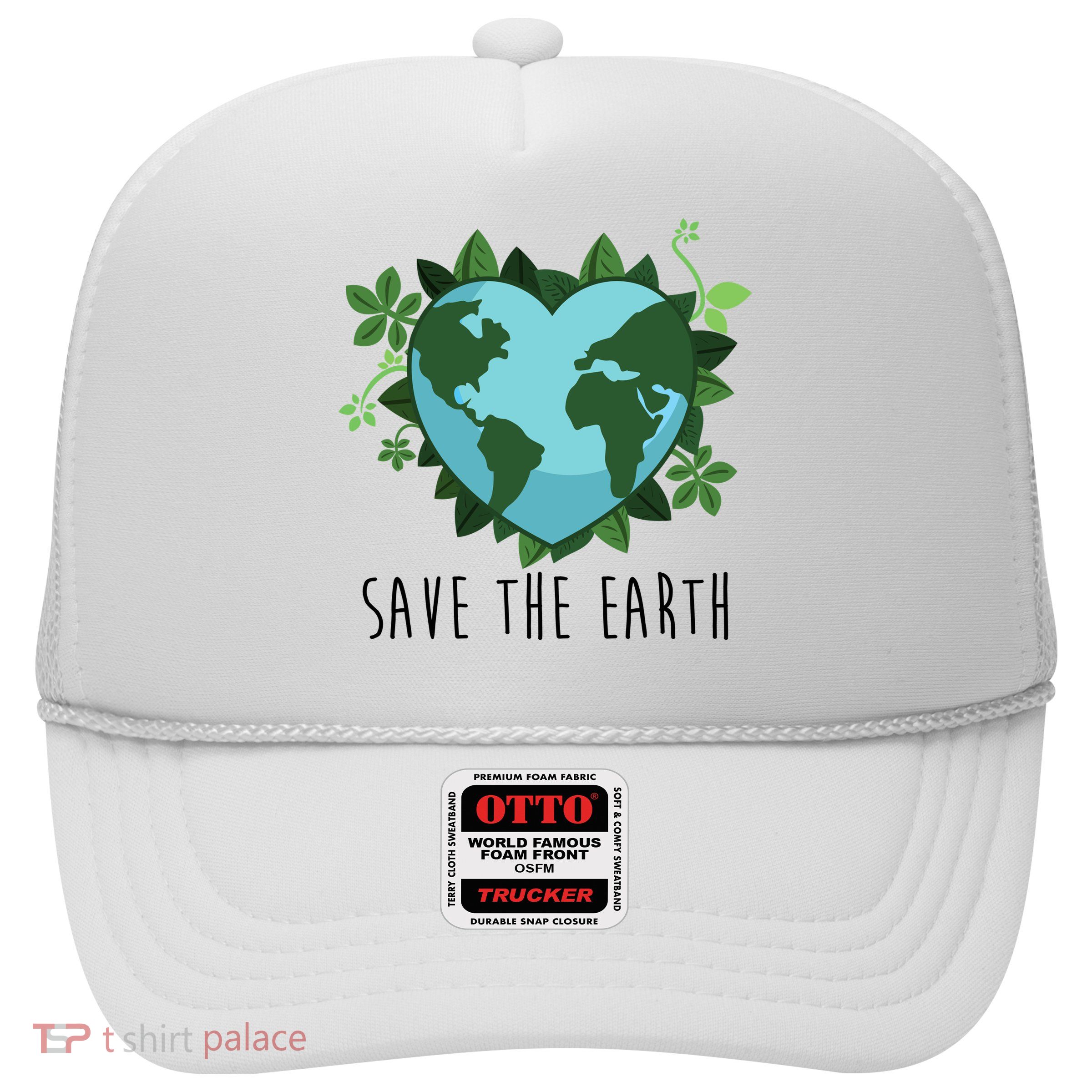 Save The Earth Planet Heart Earth Day Trucker Hat