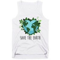Save The Earth Planet Heart Earth Day Tank Top