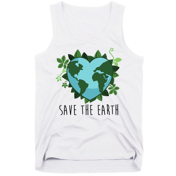 Save The Earth Planet Heart Earth Day Tank Top