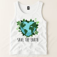 Save The Earth Planet Heart Earth Day Tank Top