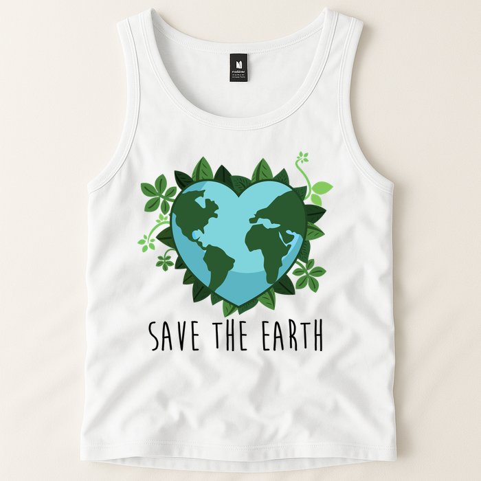 Save The Earth Planet Heart Earth Day Tank Top