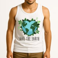 Save The Earth Planet Heart Earth Day Tank Top