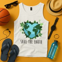 Save The Earth Planet Heart Earth Day Tank Top