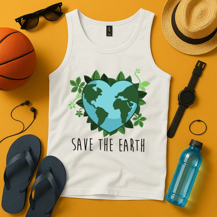 Save The Earth Planet Heart Earth Day Tank Top