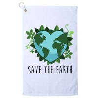 Save The Earth Planet Heart Earth Day Golf Towel