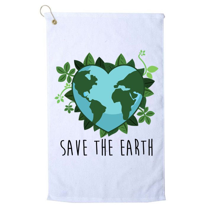 Save The Earth Planet Heart Earth Day Golf Towel