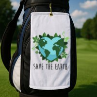 Save The Earth Planet Heart Earth Day Golf Towel