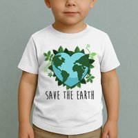 Save The Earth Planet Heart Earth Day Toddler T-Shirt
