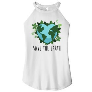 Save The Earth Planet Heart Earth Day Women's Perfect Tri Rocker Tank