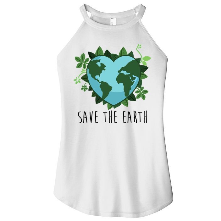Save The Earth Planet Heart Earth Day Women's Perfect Tri Rocker Tank