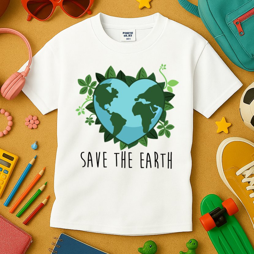 Save The Earth Planet Heart Earth Day Kids T-Shirt