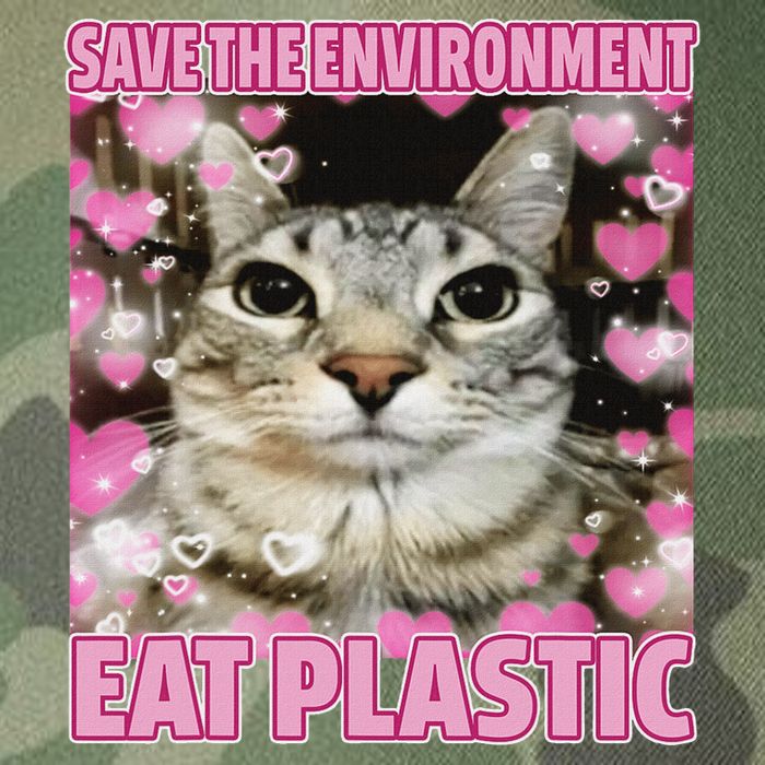 Save The Environment Eat Plastic Cat Cute Silly Kitty Meme Legacy Tie Dye Trucker Hat