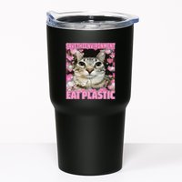 Save The Environment Eat Plastic Cat Cute Silly Kitty Meme Tumbler