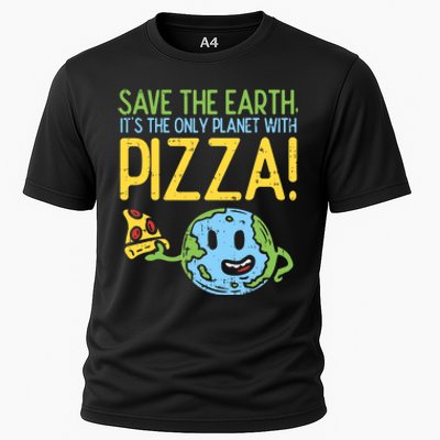 Save The Earth Its The Only Planet With Pizza Food Cooling Performance Crew T-Shirt