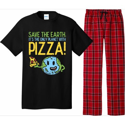 Save The Earth Its The Only Planet With Pizza Food Pajama Set