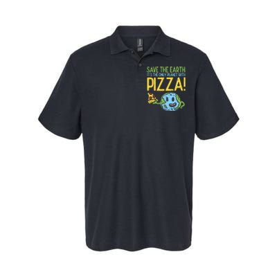 Save The Earth Its The Only Planet With Pizza Food Softstyle Adult Sport Polo