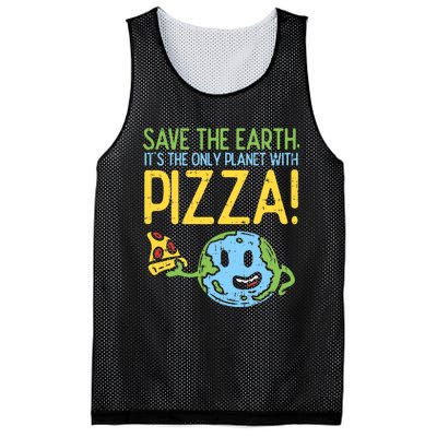 Save The Earth Its The Only Planet With Pizza Food Mesh Reversible Basketball Jersey Tank