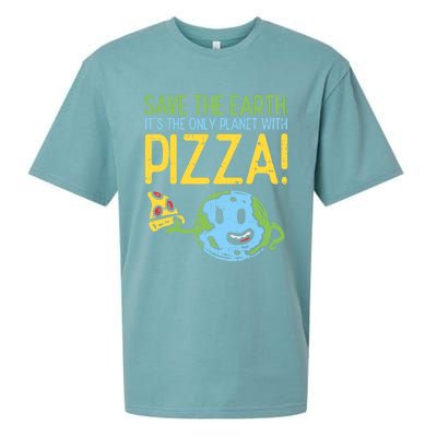 Save The Earth Its The Only Planet With Pizza Food Sueded Cloud Jersey T-Shirt