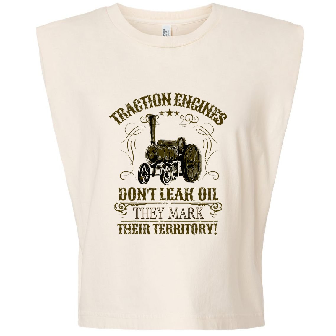 Steam Traction Engine Retirement Idea Steam Engine Garment-Dyed Women's Muscle Tee